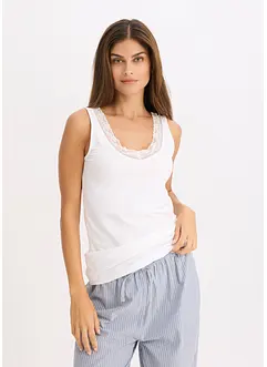Spodní košilka s organickou bavlnou a krajkou (2 ks v balení), bonprix
