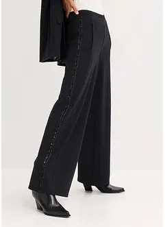 Kalhoty bez zapínání, z materiálu Punto di Roma, se třpytivými kamínky, bonprix