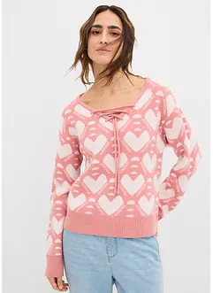 Žakárový svetr z jemné pleteniny, bonprix