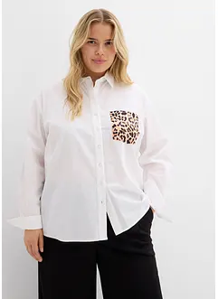 Oversize košile s kontrastní kapsou, bonprix