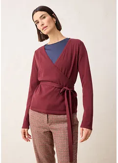 Pletený zavinovací kabátek s vlnou merino, bonprix