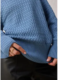 Svetr s rolákovým límcem a s vlnou merino, bonprix