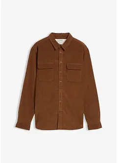 Strečová manšestrová košile s teplou flísovou podšívkou, bonprix