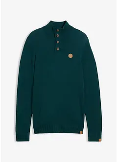 Svetr s límečkem na zapínání, s čistou bavlnou, bonprix