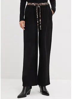 Široké teplákové kalhoty s kontrastním pasem, bonprix