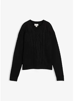 Svetr z hrubé pleteniny s copánkovým vzorem, bonprix