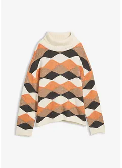 Rolákový svetr se vzorem, bonprix