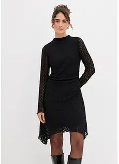 Krajkové šaty s asymetrickým spodním okrajem, bonprix