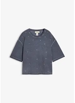 Tričko se třpytivými kamínky, z čisté bavlny, bonprix