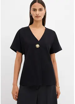 Pohodlná vesta z materiálu Punto di Roma, s ozdobným knoflíkem, bonprix