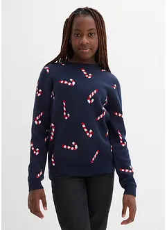 Svetr z jemné pleteniny s vánočním motivem, bonprix