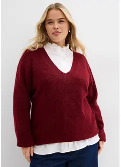 Pletený svetr s výstřihem do V, bonprix