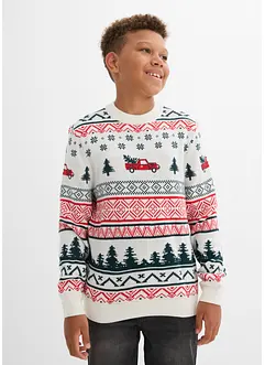Svetr z jemné pleteniny s vánočním motivem, bonprix