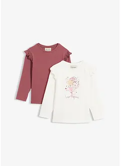 Triko s dlouhým rukávem, z elastické směsi s organickou bavlnou (2 ks v balení), bonprix