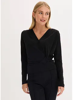 Tričko s dlouhým rukávem a s hlubokým výstřihem, bonprix
