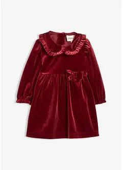 Šaty s body, s límečkem bubi a mašli, ze sametu, bonprix