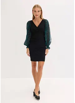 Přiléhavé minišaty s prostřihy na rukávech, bonprix