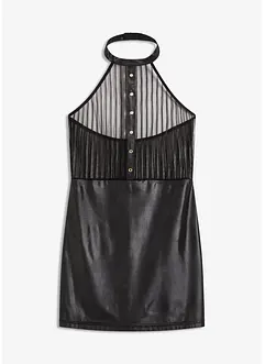 Šaty s ramínkem za krk, s mokrým vzhledem, bonprix