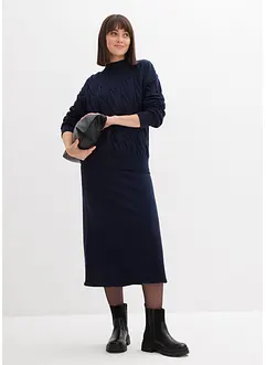 Pletená midi sukně z měkké viskózové směsi, bonprix