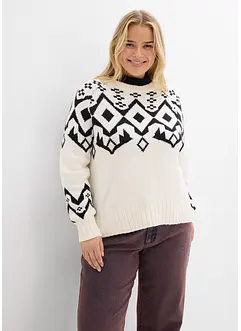 Oversize svetr s norským vzorem, bonprix