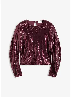 Triko s dlouhým rukávem a flitry, bonprix