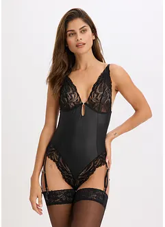 Body s mokrým vzhledem a odnímatelnými podvazkovými pásy, bonprix