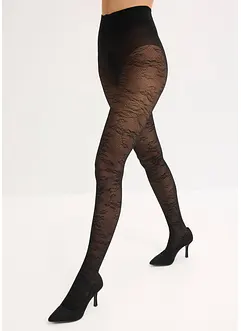 Punčochové kalhoty s květinovým síťovaným vzorem, bonprix