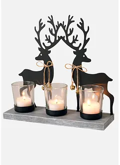 Atmosférický svícen na čajovou svíčku se soby, bonprix