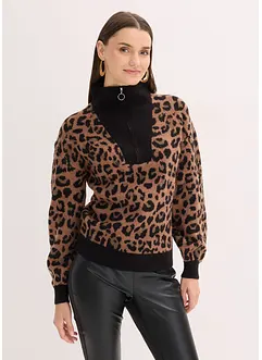 Svetr s límečkem na zip, bonprix