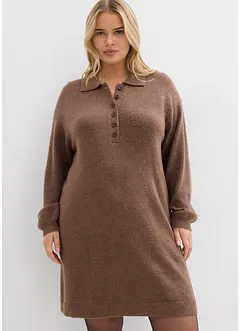 Krátké pletené šaty s knoflíkovou lištou, bonprix