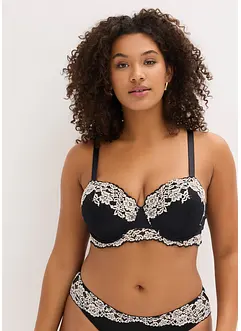 Balkonetová podprsenka s dvoubarevnou krajkou (2 ks v balení), bonprix