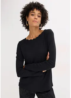 Triko se zvlněnými okraji, z materiálu Punto di Roma, bonprix