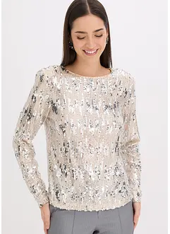 Tričko s dlouhým rukávem a flitry, bonprix