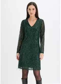 Pajetkové šaty s třásněmi, bonprix