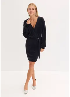 Přiléhavé pletené šaty s doplňkem, bonprix