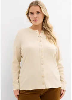 Žebrované tričko s dlouhým rukávem z čisté bavlny, bonprix