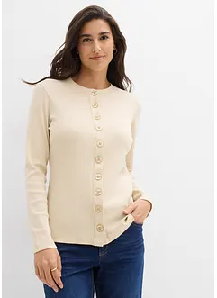 Žebrované tričko s dlouhým rukávem z čisté bavlny, bonprix