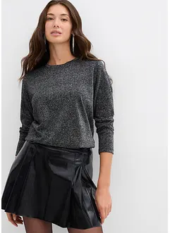 Triko s dlouhým rukávem a třpytivou přízí, bonprix