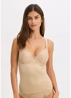 Stahovací vyztužený podprsenkový top s lesklým efektem, střední tvarující efekt, bonprix
