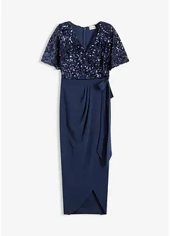 Dlouhé šaty s pajetkovou výšivkou, bonprix