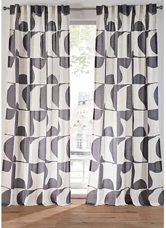 Záclona s grafickým potiskem, z recyklovaného polyesteru (1 ks v balení), bonprix