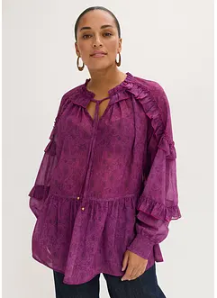 Šifónová halenka s volánky, bonprix