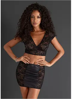 Podprsenkový top + sukně (2dílná souprava), bonprix