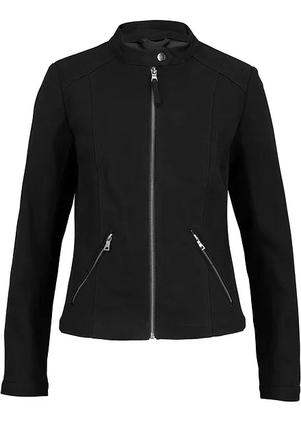 Bunda z bavlněn&eacute;ho kepru, se strečov&yacute;mi vsadkami po stran&aacute;ch