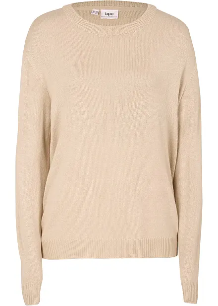 Pletený svetr s kulatým výstřihem