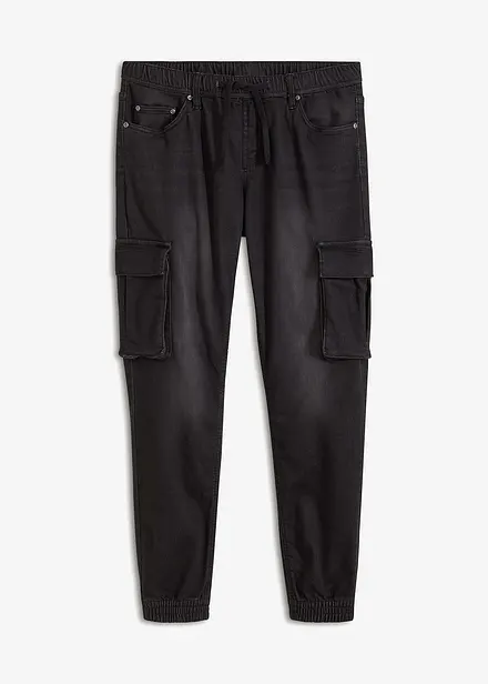 Džíny Slim Fit Straight, bez zapínání, z teplákoviny
