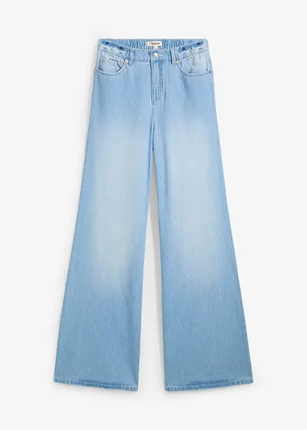 Džíny Wide Leg, High Waist, pohodlný pas, dlouhá délka