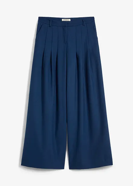 Kalhoty se sklady v pase, s vysokým pasem, z viskózové směsi