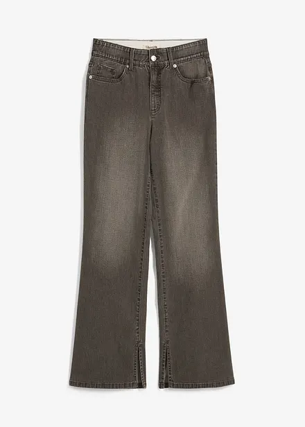 Dž&iacute;ny Straight, High Waist, s rozparkem