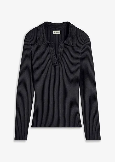 Svetr z jemné pleteniny, s ozdobným límcem